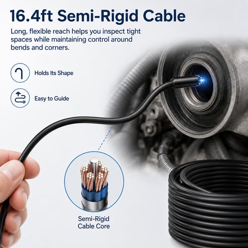 16.4ft Endoscope Camera with Light for iPhone and Android