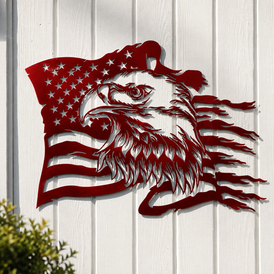 🦅Patriotic Bald Eagle American Flag Wall Decor