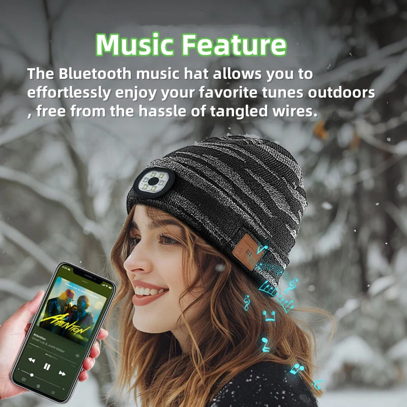 Stay Warm Bluetooth Hat with Light