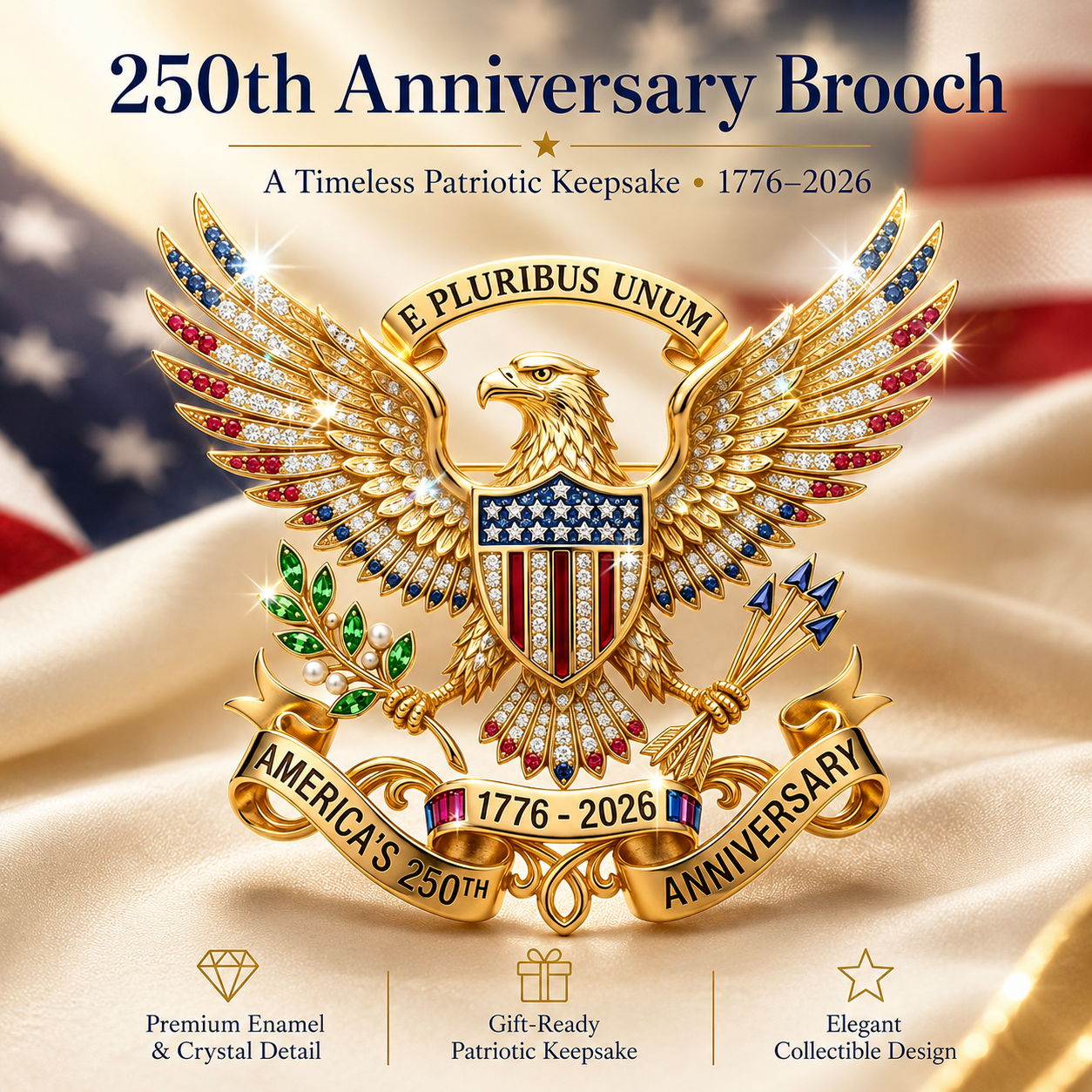 🔥🔥 Father's Day Special:US 250th Anniversary Brooch Pin