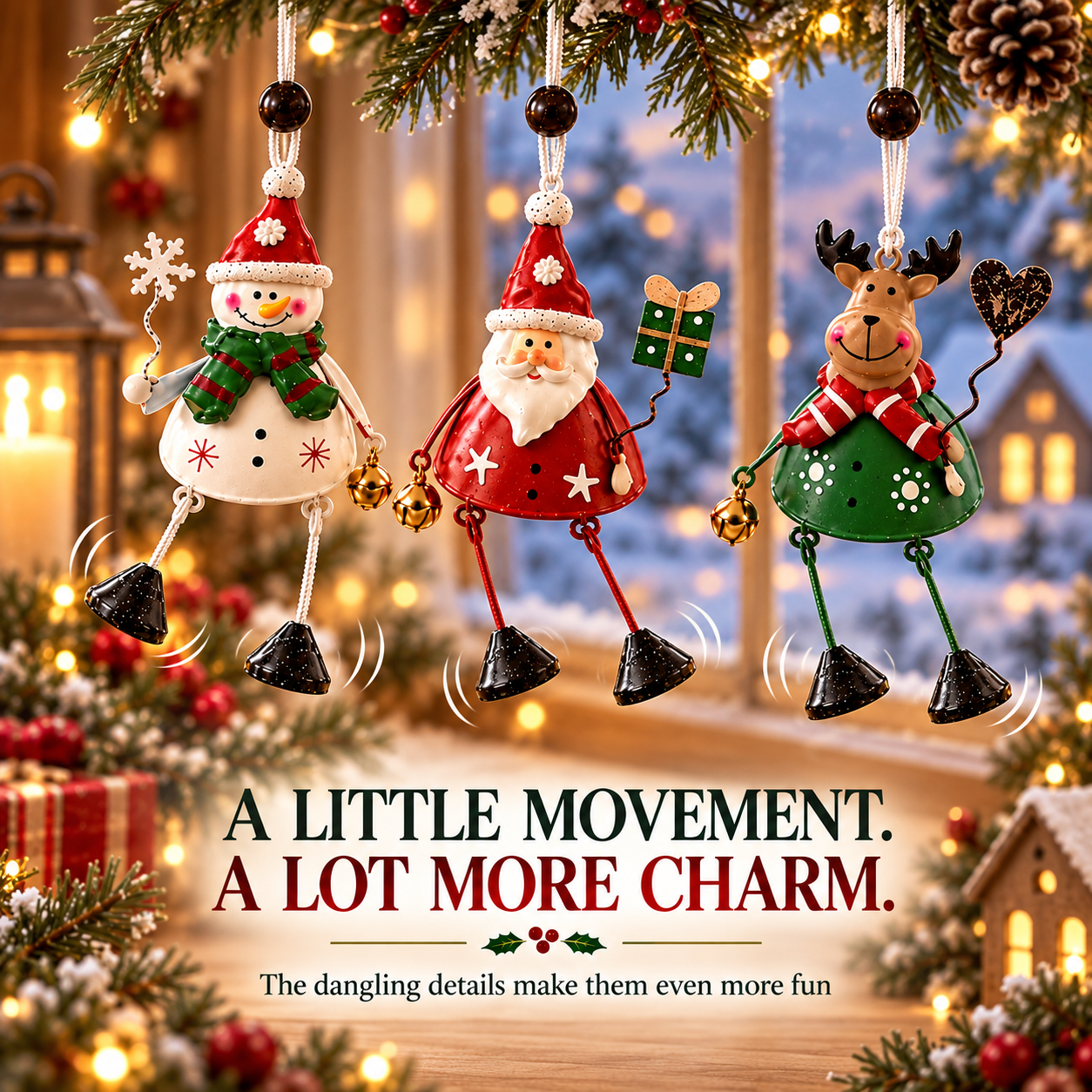 Whimsical Christmas Character Hanging Ornaments