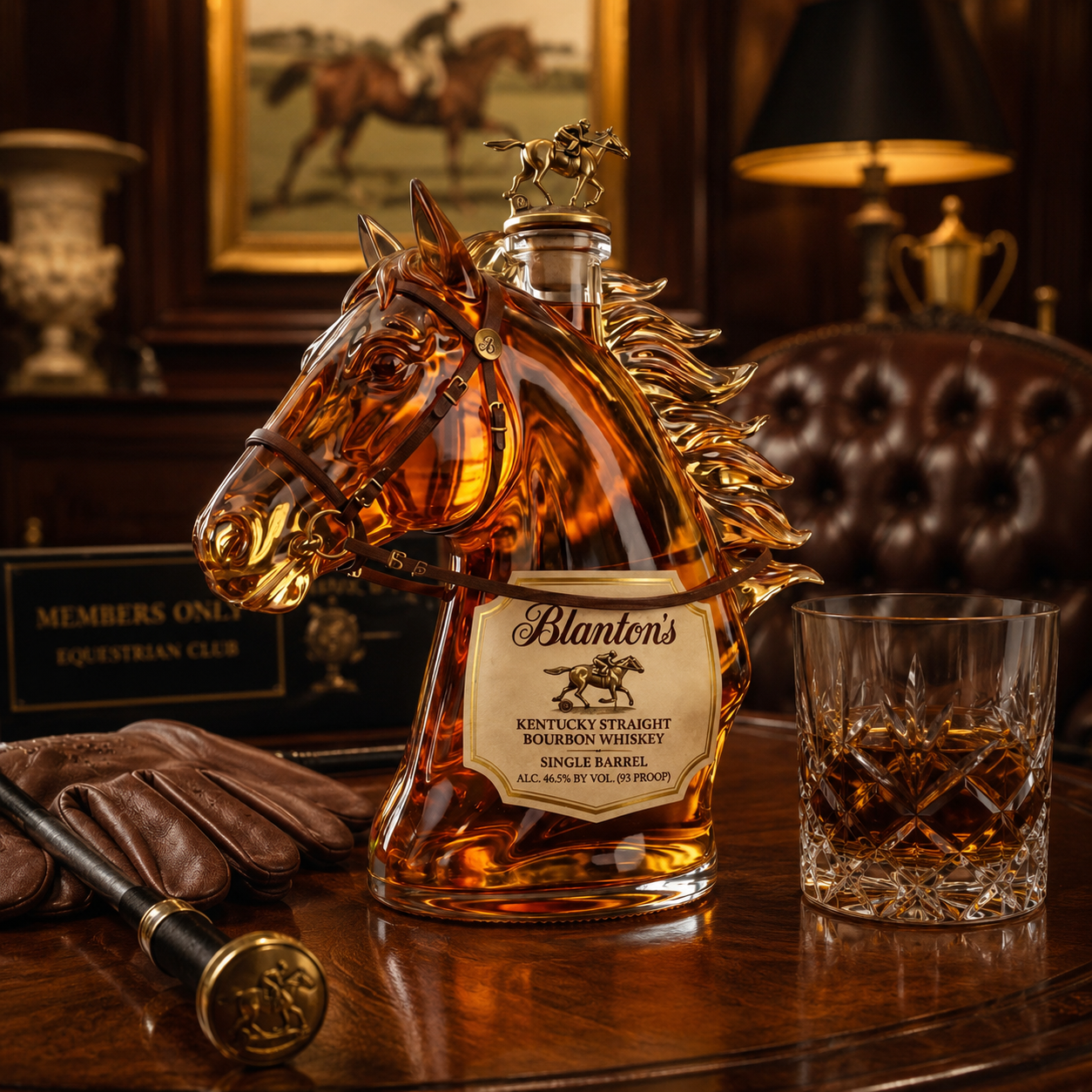 Premium Horse Head Whiskey Bottle