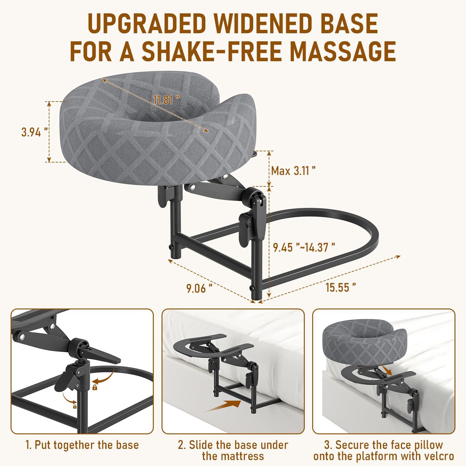Adjustable Face-Down Massage Headrest