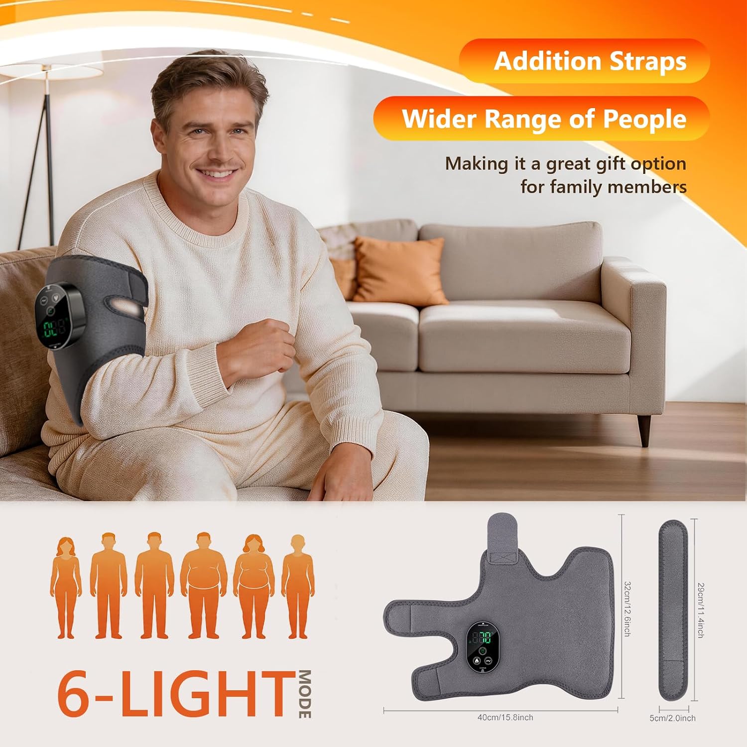 Adjustable soft fabric massager wrapped around the ankle