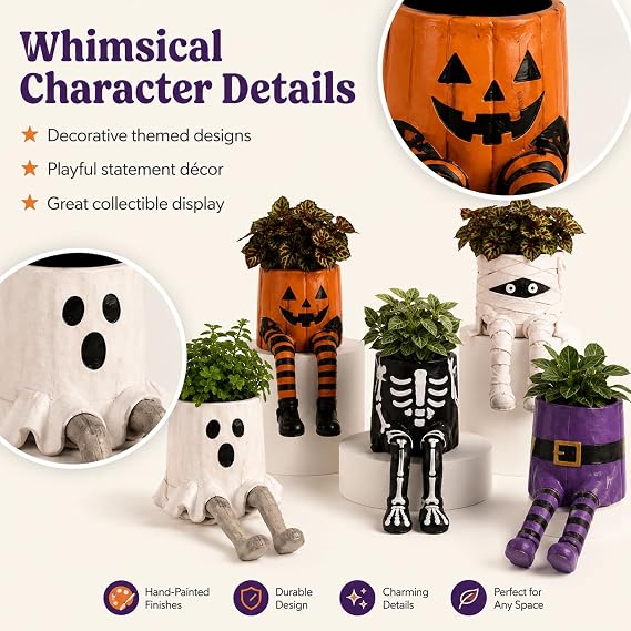 🎃 Halloween Legged Planter Decorations