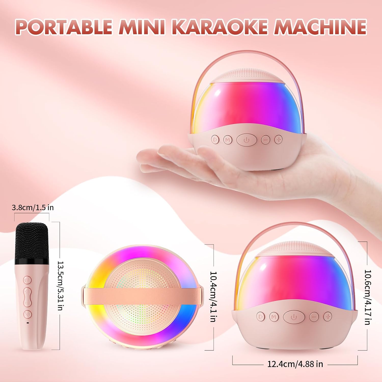 2-Mic Portable Karaoke Machine – Colorful Lights, Fun Voice Effects & Instant Family Entertainment