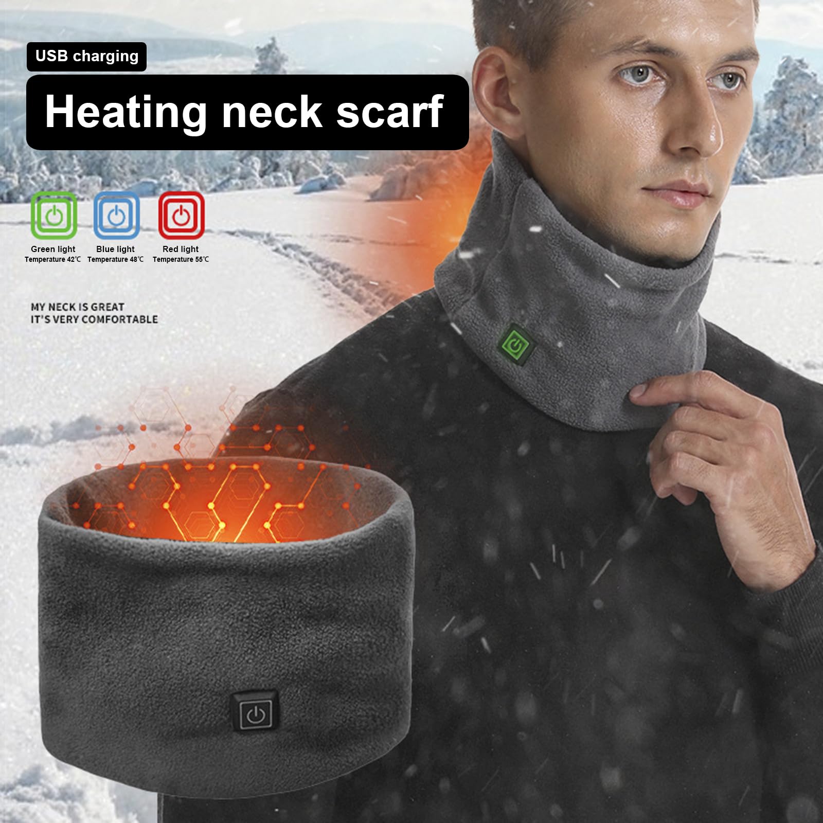 Windproof And Cold-Proof Three-Speed Heating Neck Warmer