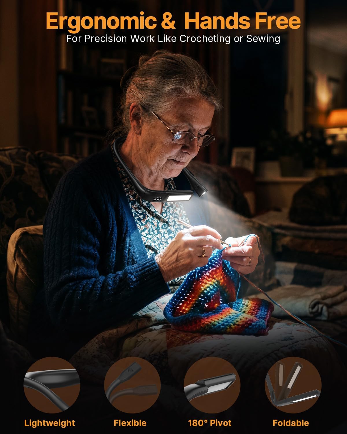 Hands-Free Rechargeable Neck Reading & Craft Light