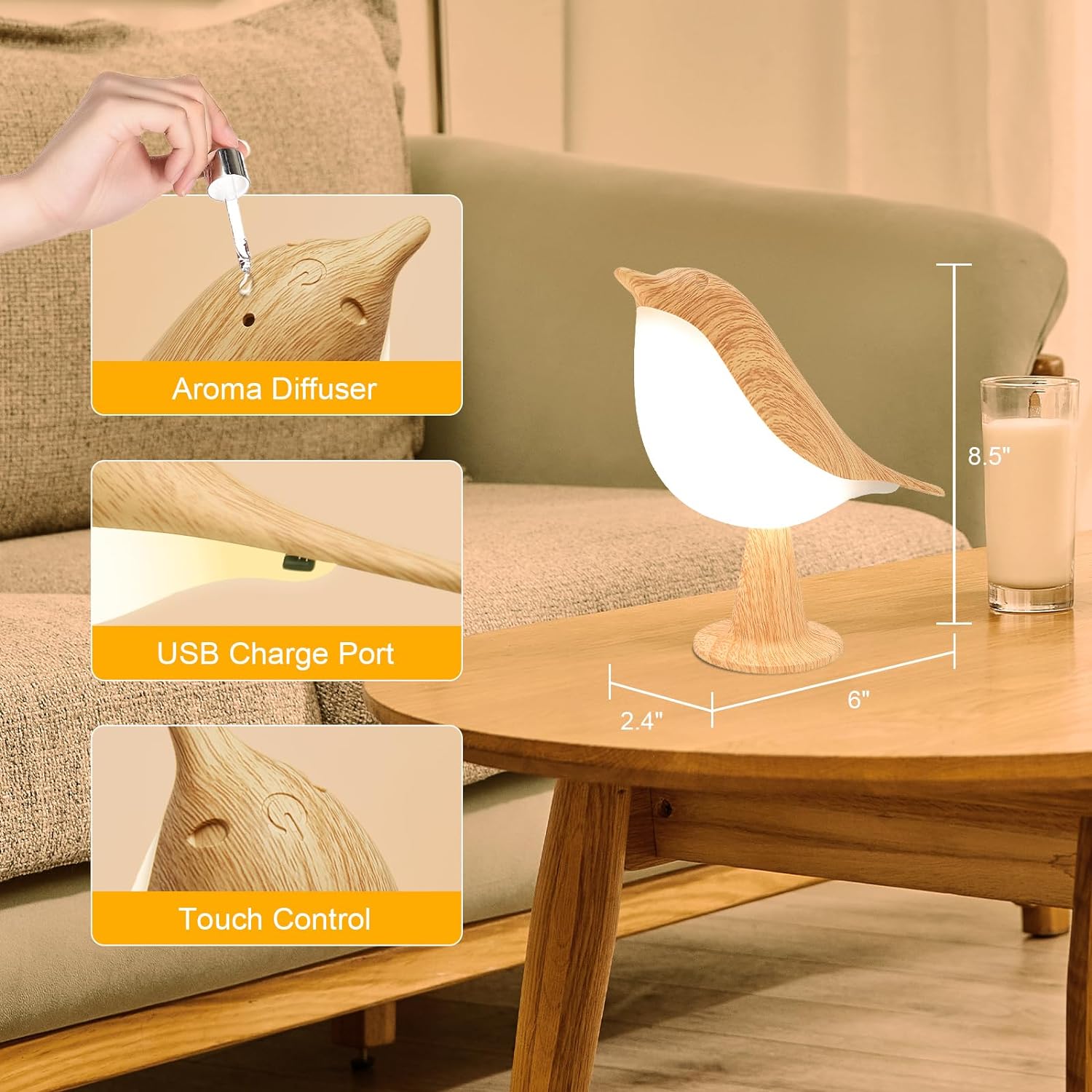 Aroma touch Bird Lamp Bedside Lamps