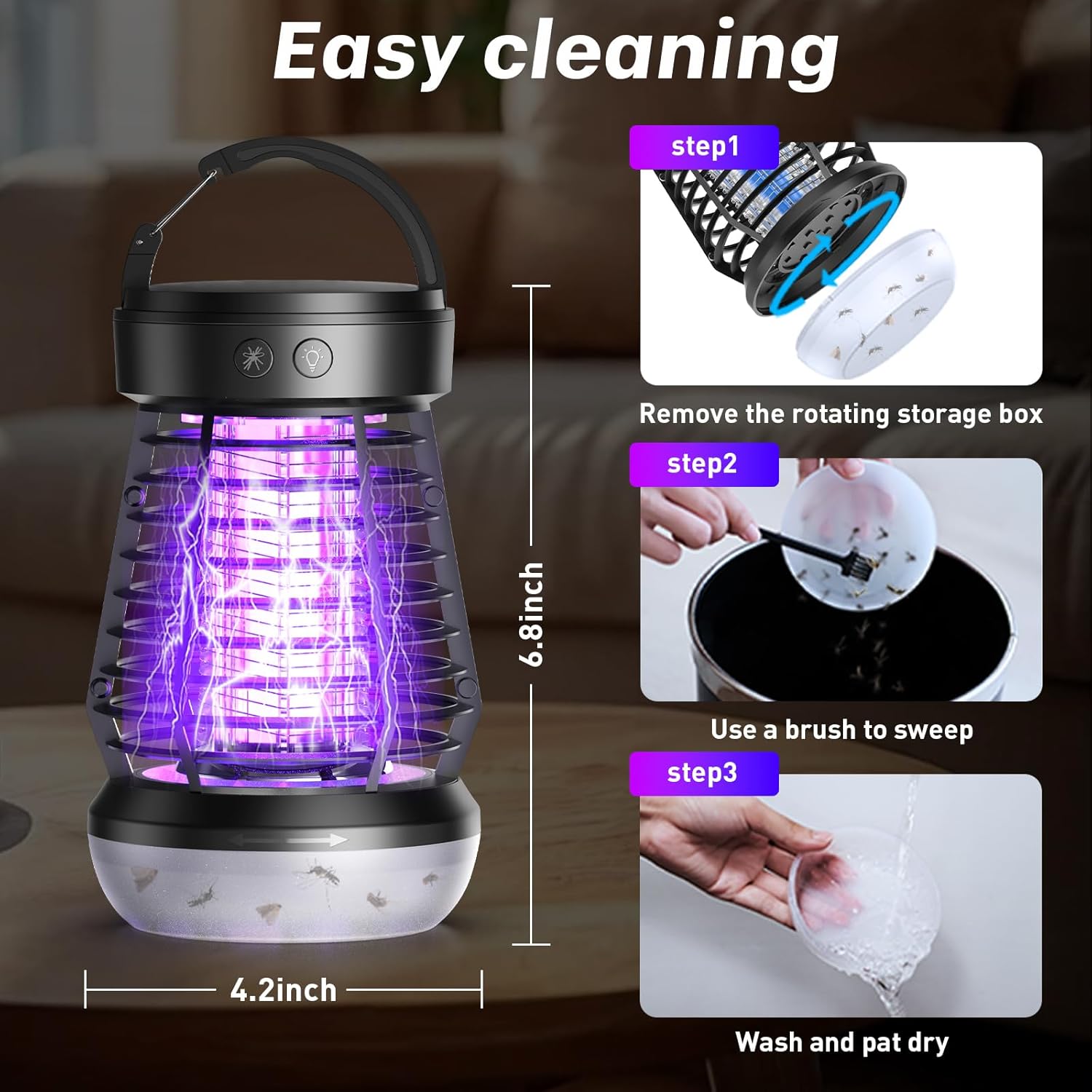 2025 Upgraded Mosquito Zapper 3-in-1 Rechargeable Mosquito Killer & Camping Lamp