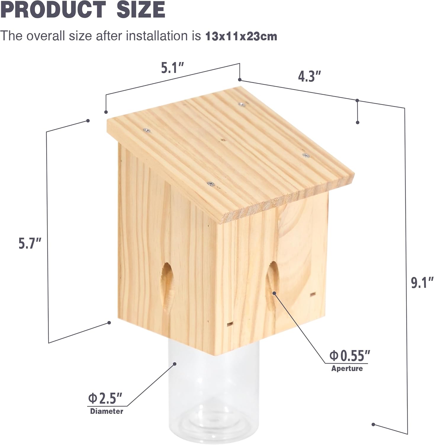 Natural Hanging Wood Bee Trap