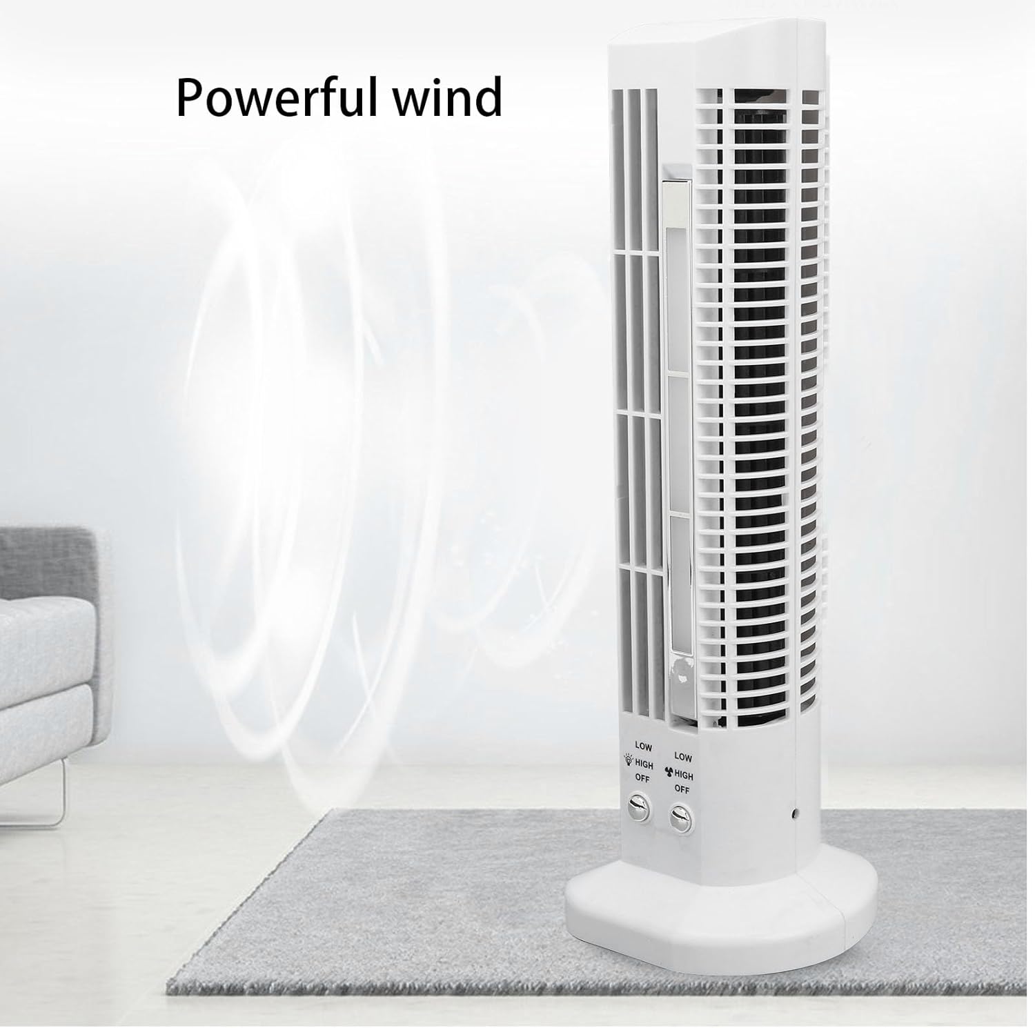 Portable Floor Fan Cooling Tower Fan With Led Light