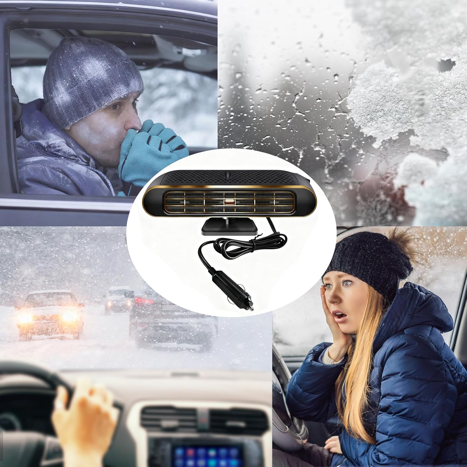 Widened Portable Fast Heating Defrost Defogger