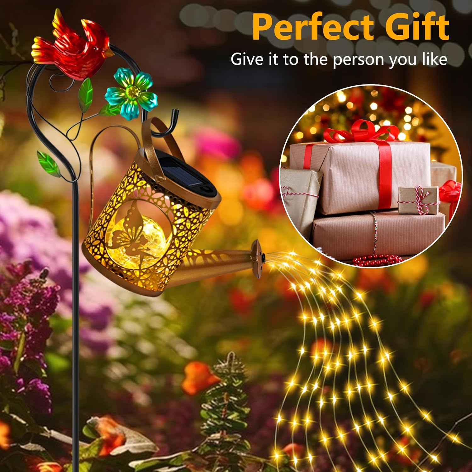 Hanging Metal Solar Kettle Fairy Lights