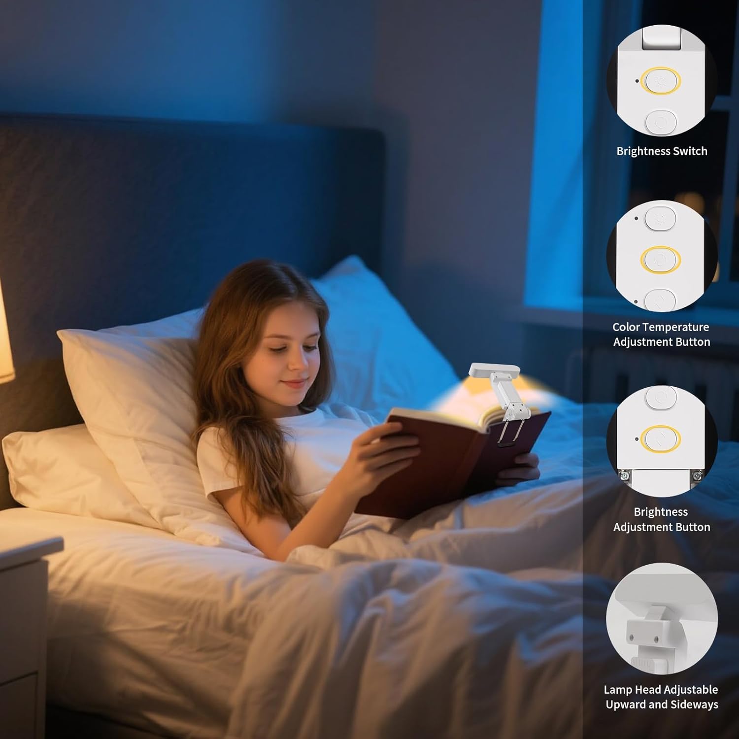 LED Rechargeable Book Light for Reading