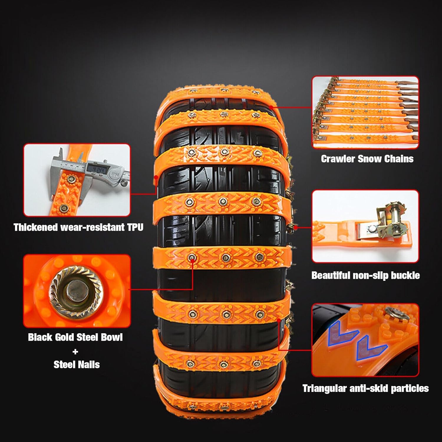🔥2025 Winter Hot Sale🔥Universal Reusable Anti-skid PE Tire Chains