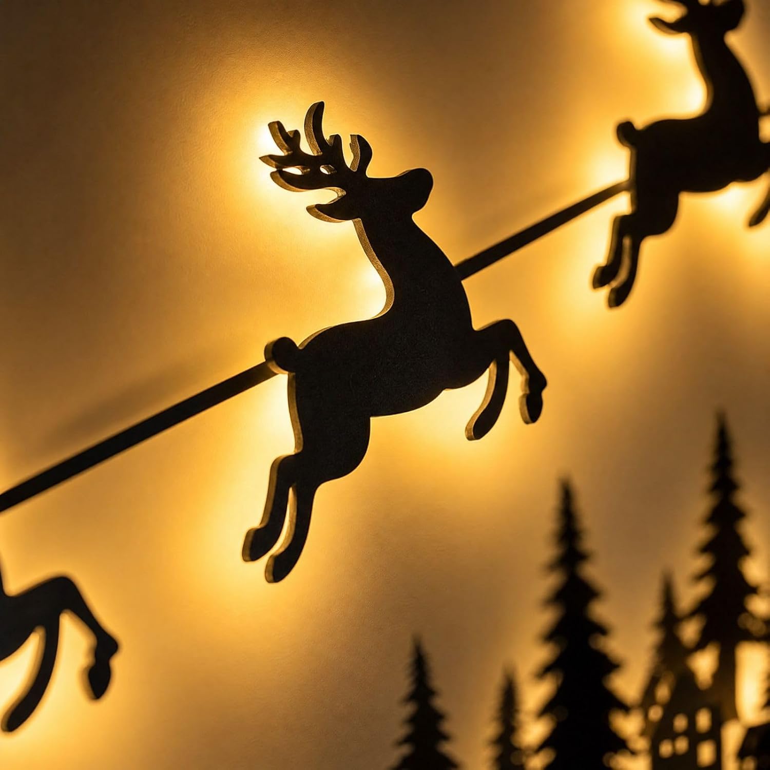 Magical LED Reindeer Christmas Wall Decor