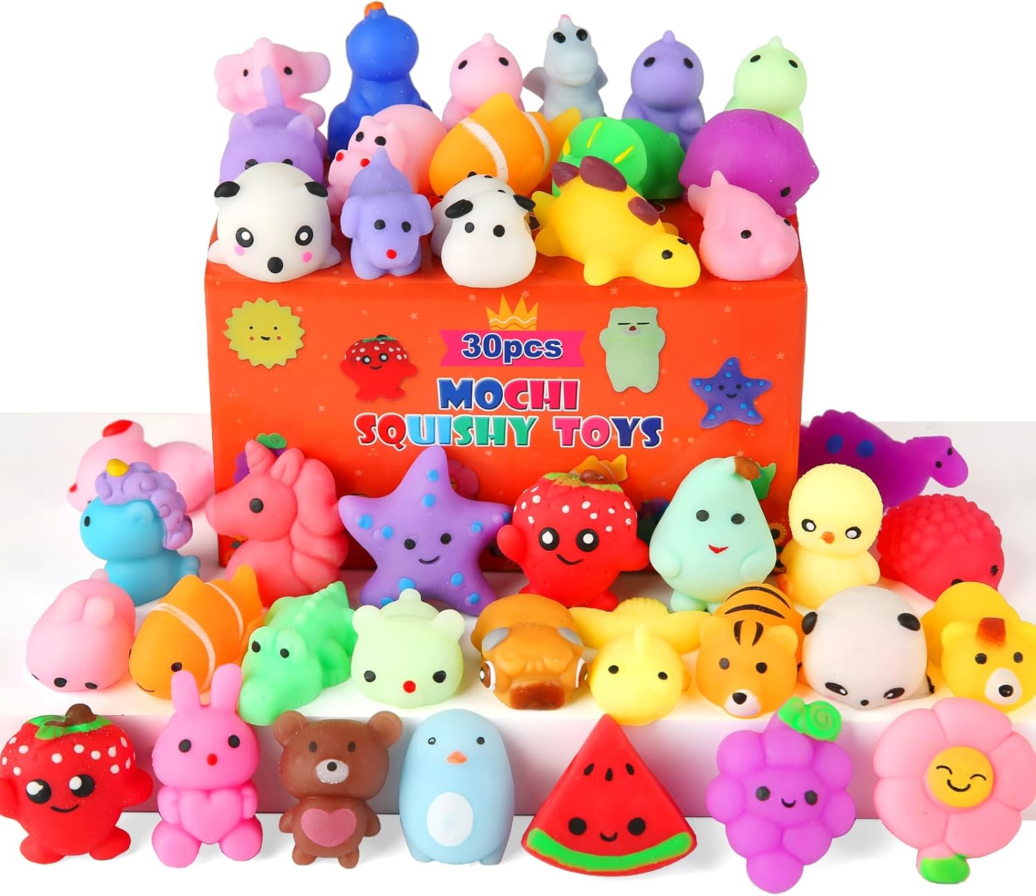 30-Piece Kawaii Mochi Squishy Toy Gift Set