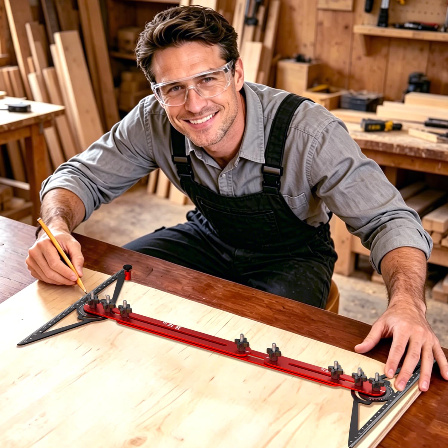 Adjustable Stair Tread Template Tool – Copy the Shape Before You Cut 🛠️