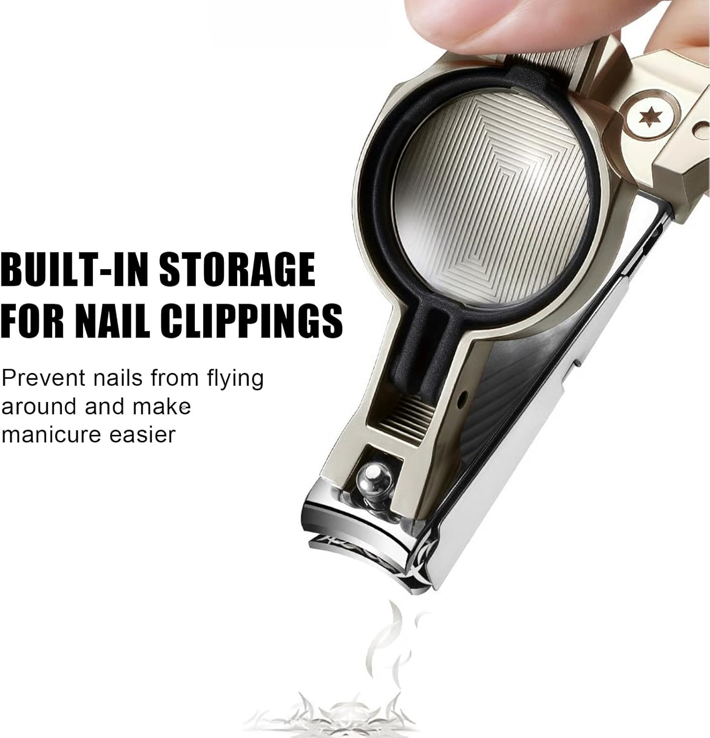 Anti-Splash Nail Clippers With Magnifying Glass