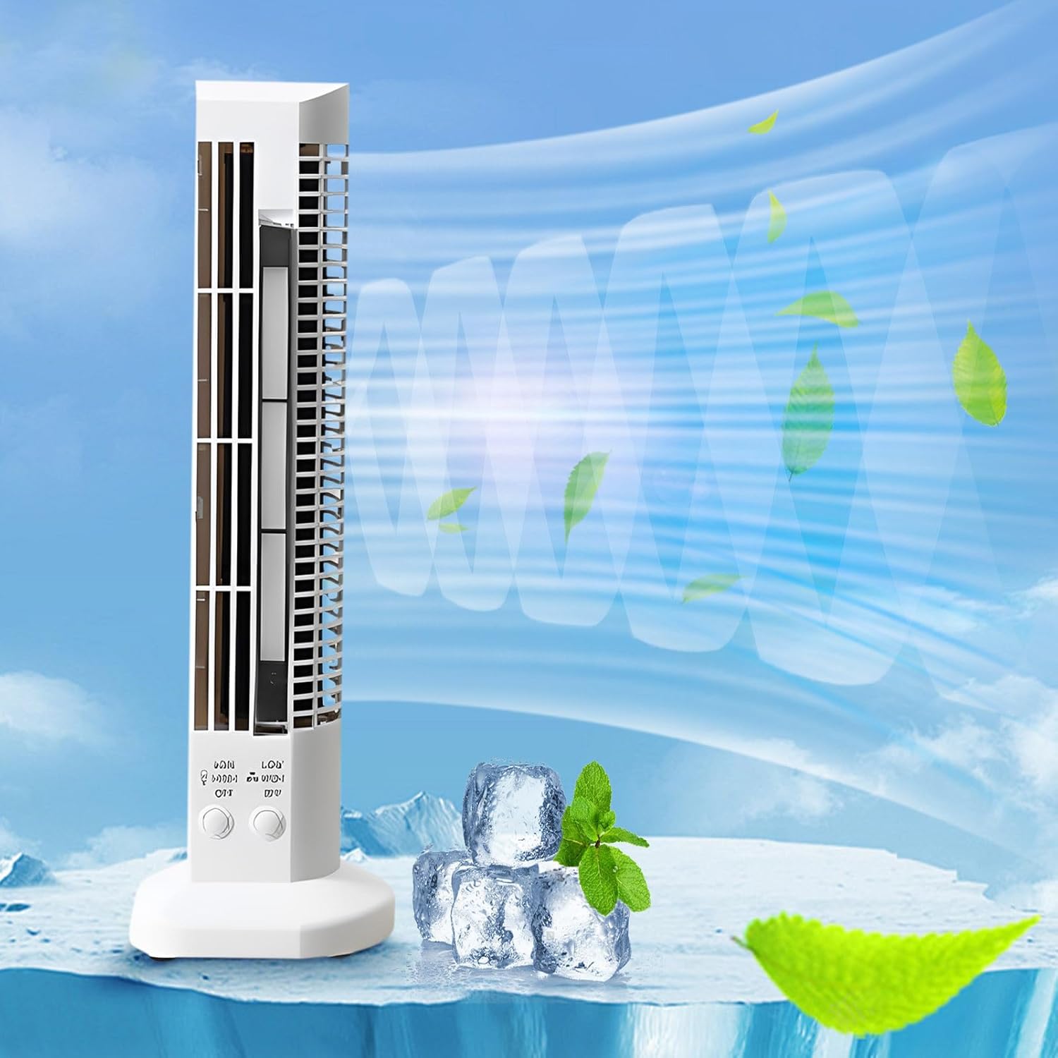 Portable Floor Fan Cooling Tower Fan With Led Light