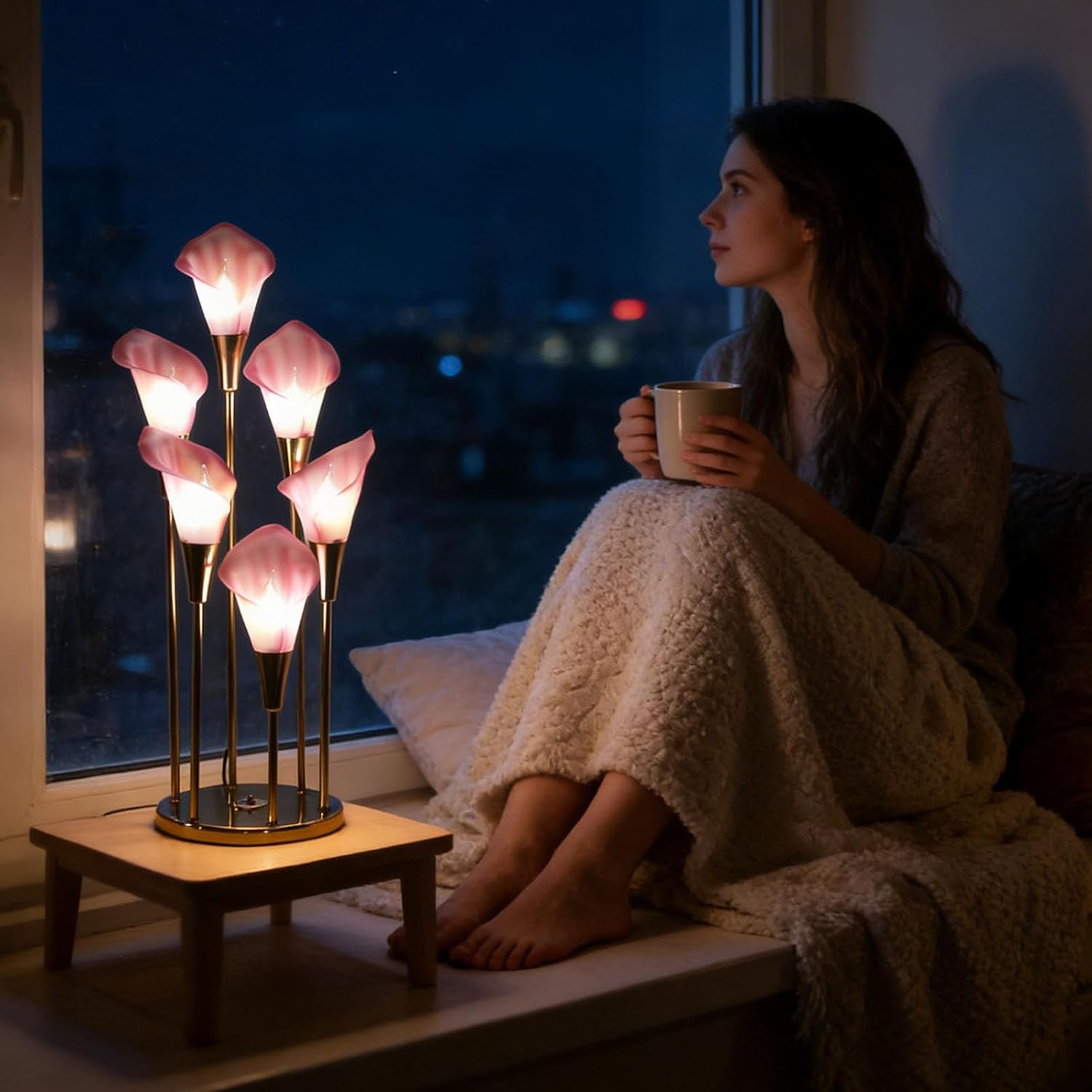 Vintage Regency Pink Calla Lily Lamp🌸✨