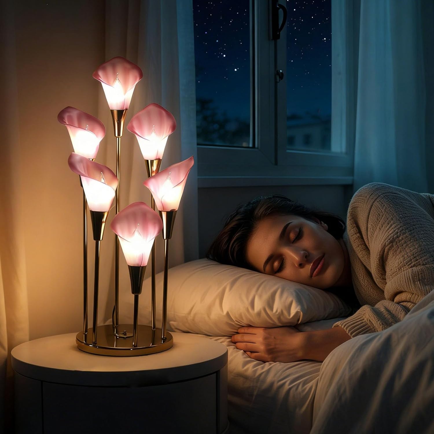 Vintage Regency Pink Calla Lily Lamp🌸✨