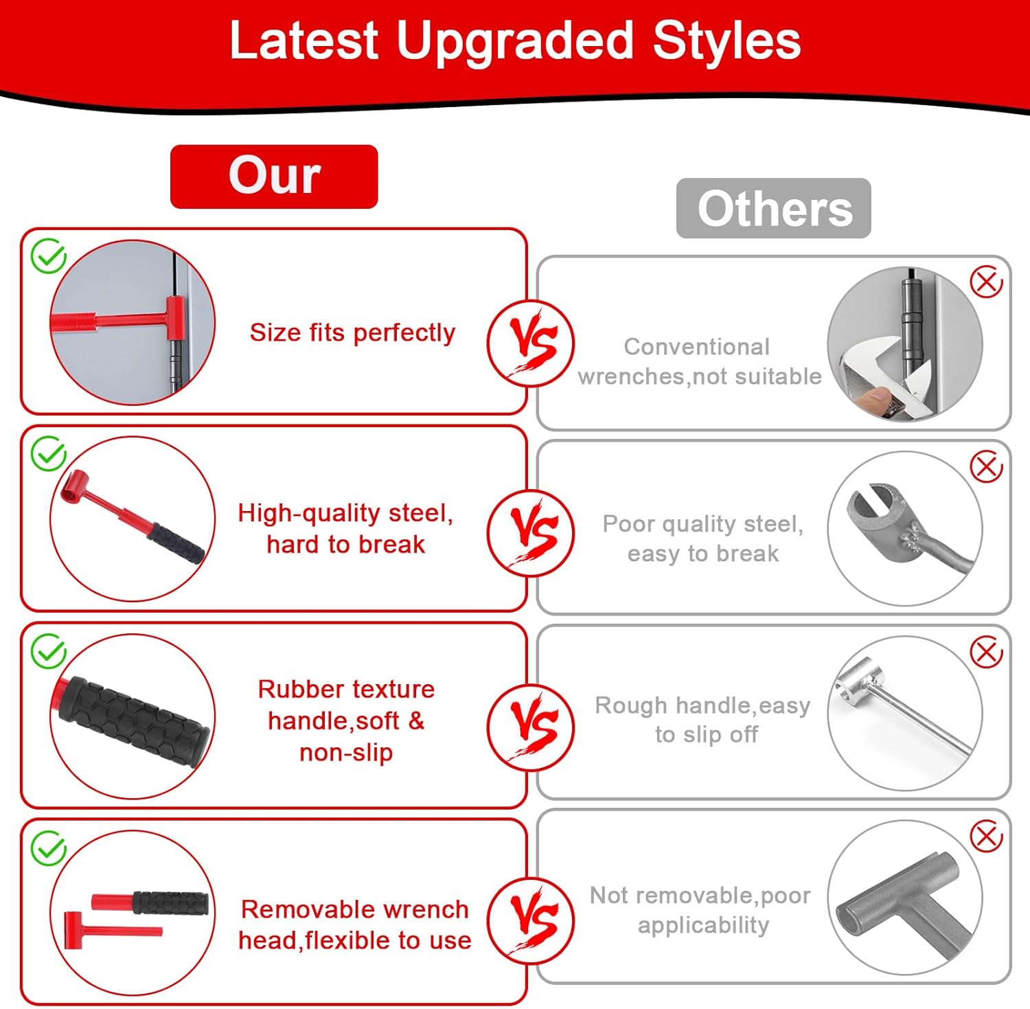 4-Piece Door Hinge Adjustment Wrench Set