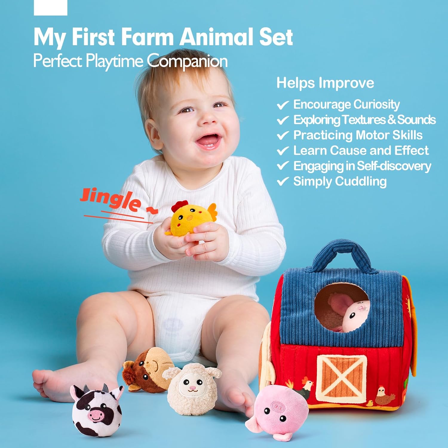 My First Farm Animal Set Barnyard Cuddly Animals