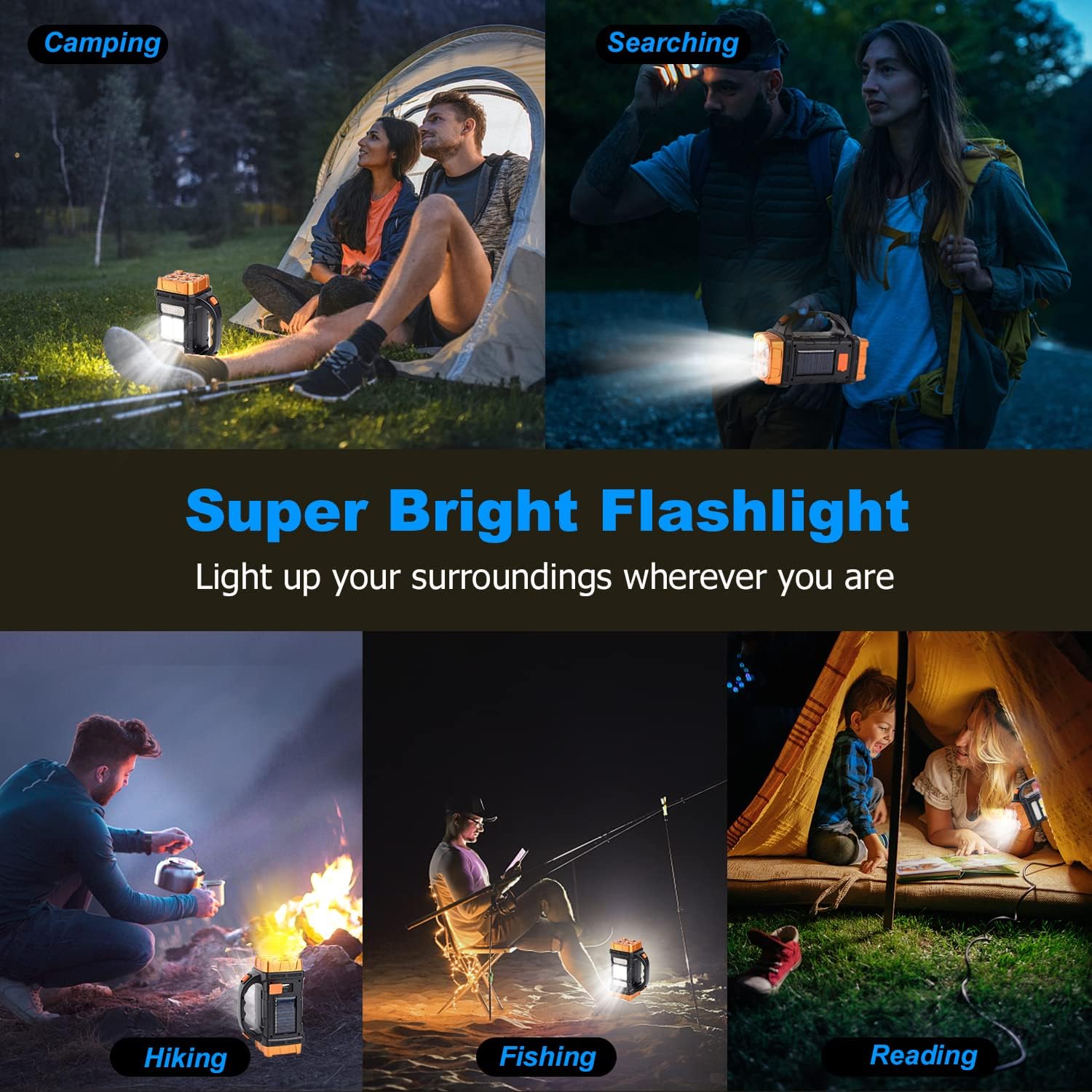 Ultra-high brightness Two Side Solar Handheld Emergencies Flashlight