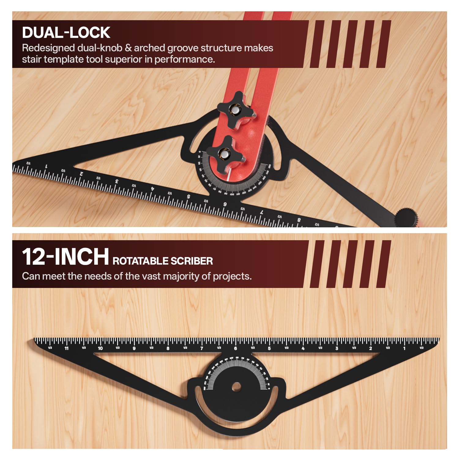 Adjustable Stair Tread Template Tool – Copy the Shape Before You Cut 🛠️