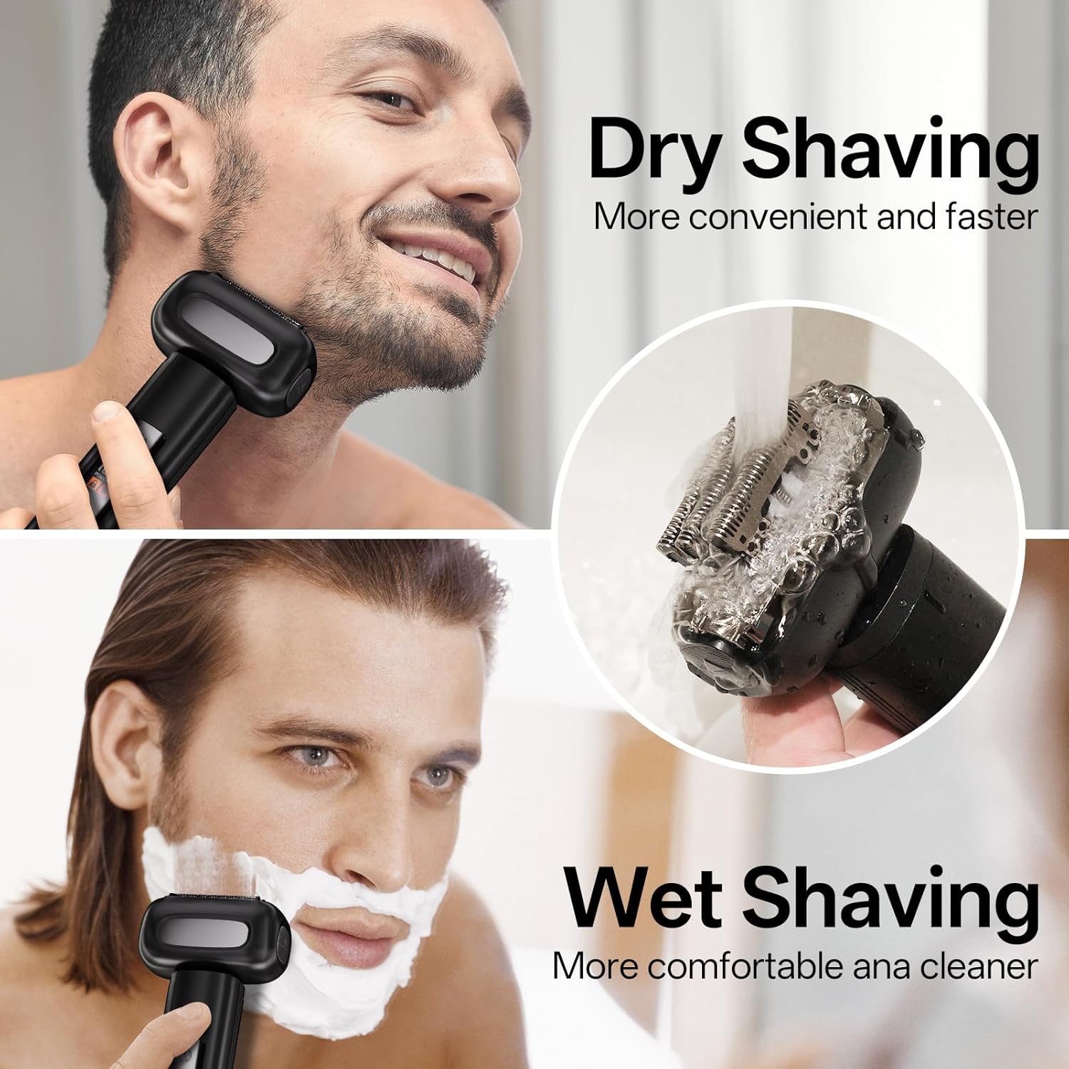Premium Titanium Antibacterial Four-Blade Floating Shaver