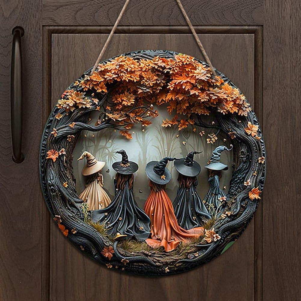 12" Charming Witchy Welcome Halloween Door Sign