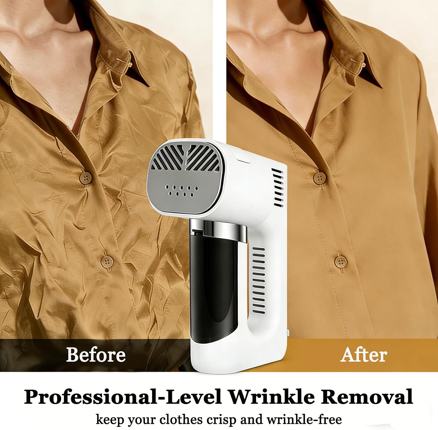 Lightweight handheld vacuum steam-One Handed Wrinkle Removal Without an Ironing Board