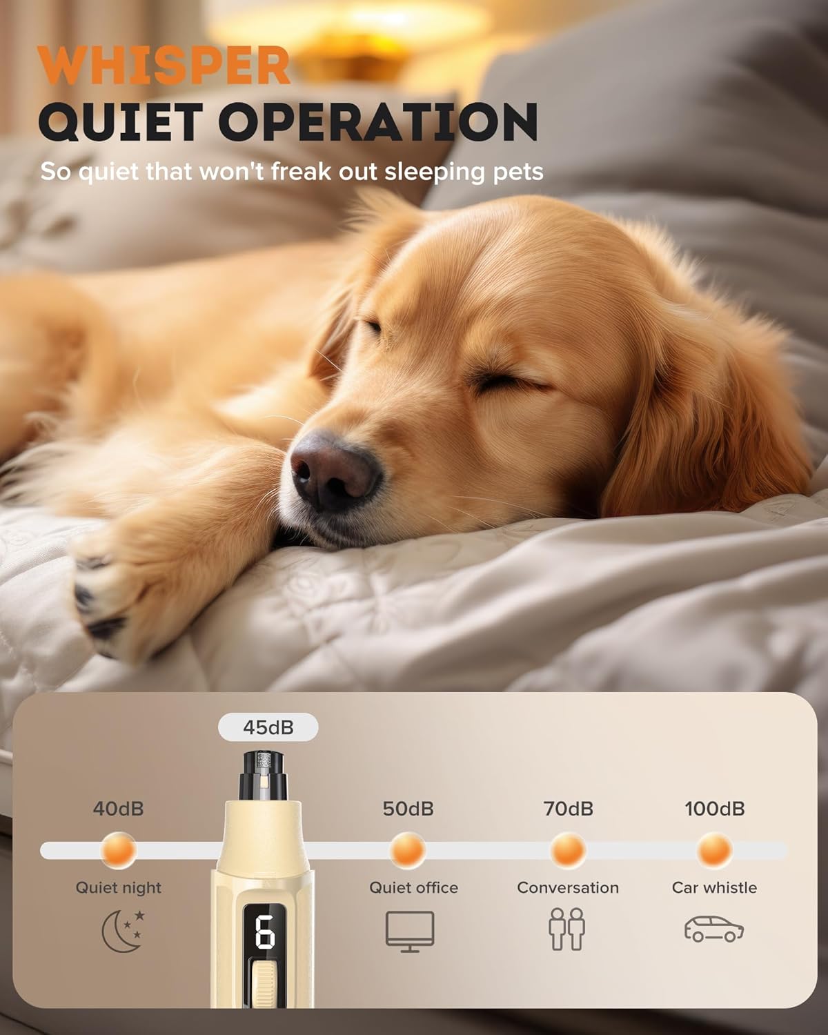 7-Speed Silent Pet Nail Grinder