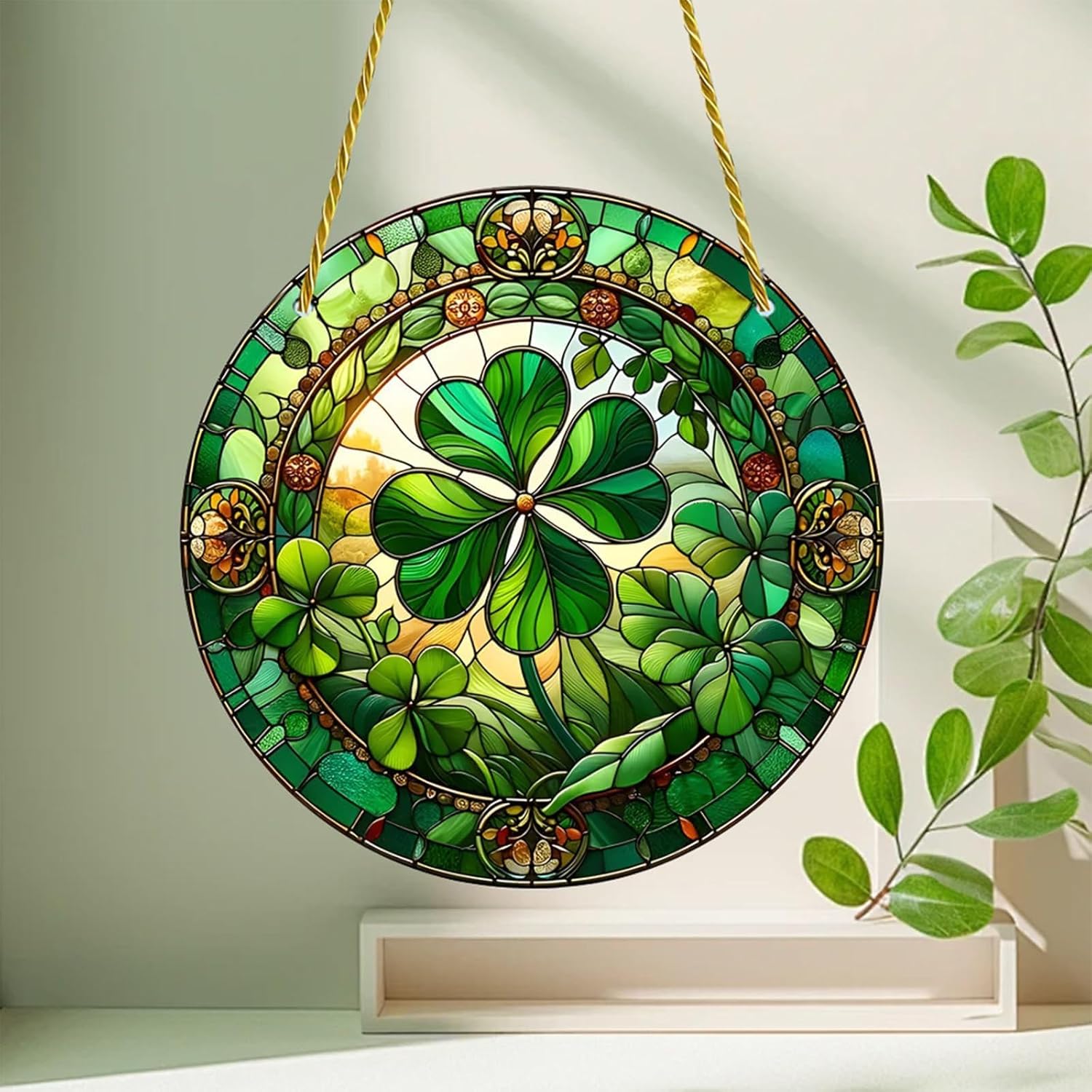🍀Good Luck Clover Suncatcher - Represents Faith, Hope And Love