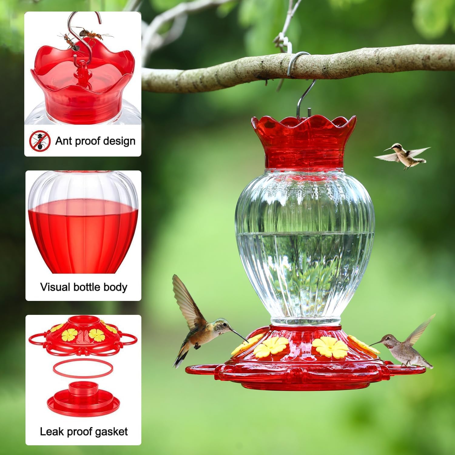 Insect Resistant Outdoor Hanging Hummingbird Feeder
