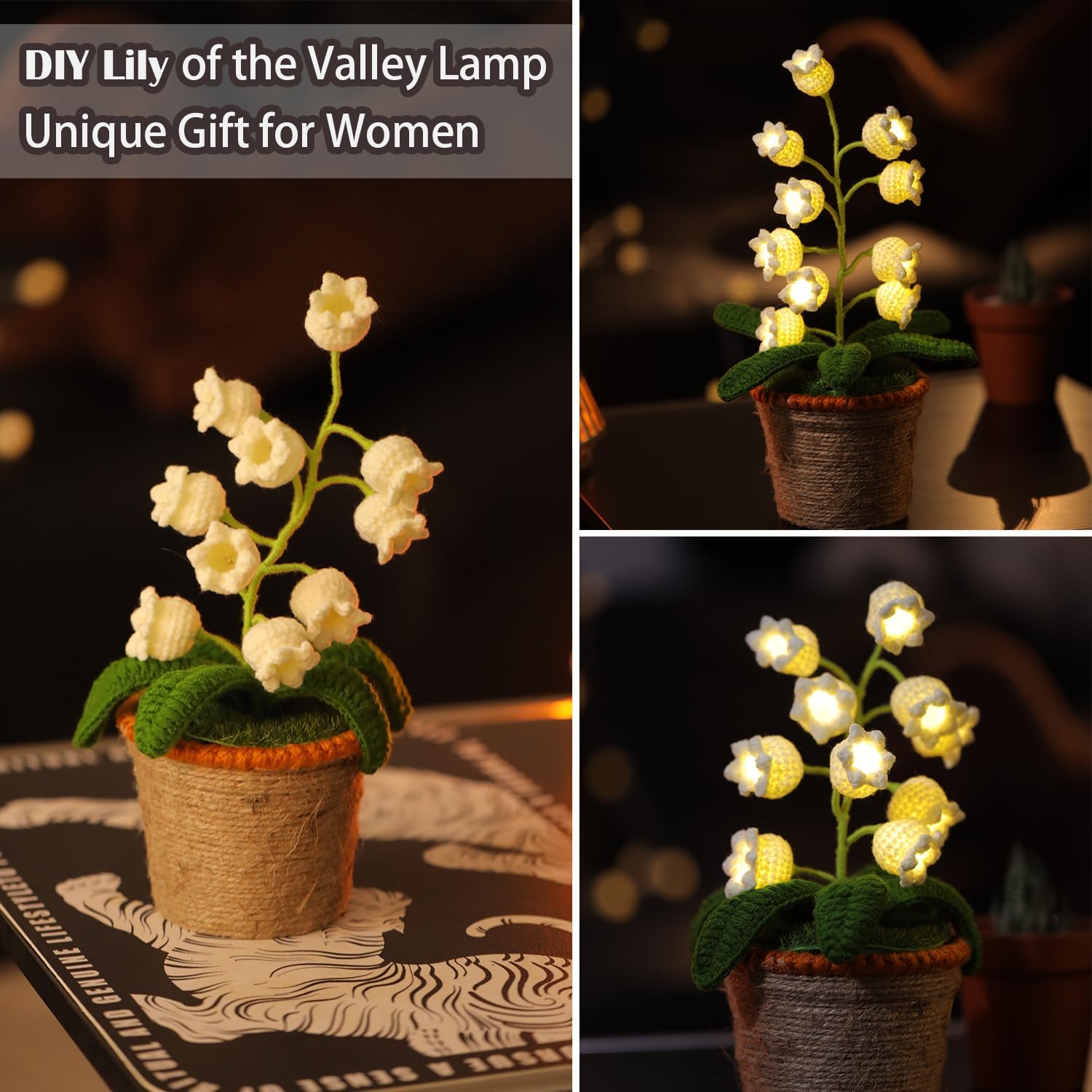 🎁49%OFF🔥Crochet Handmade Lily Potted Plant Light Lamp