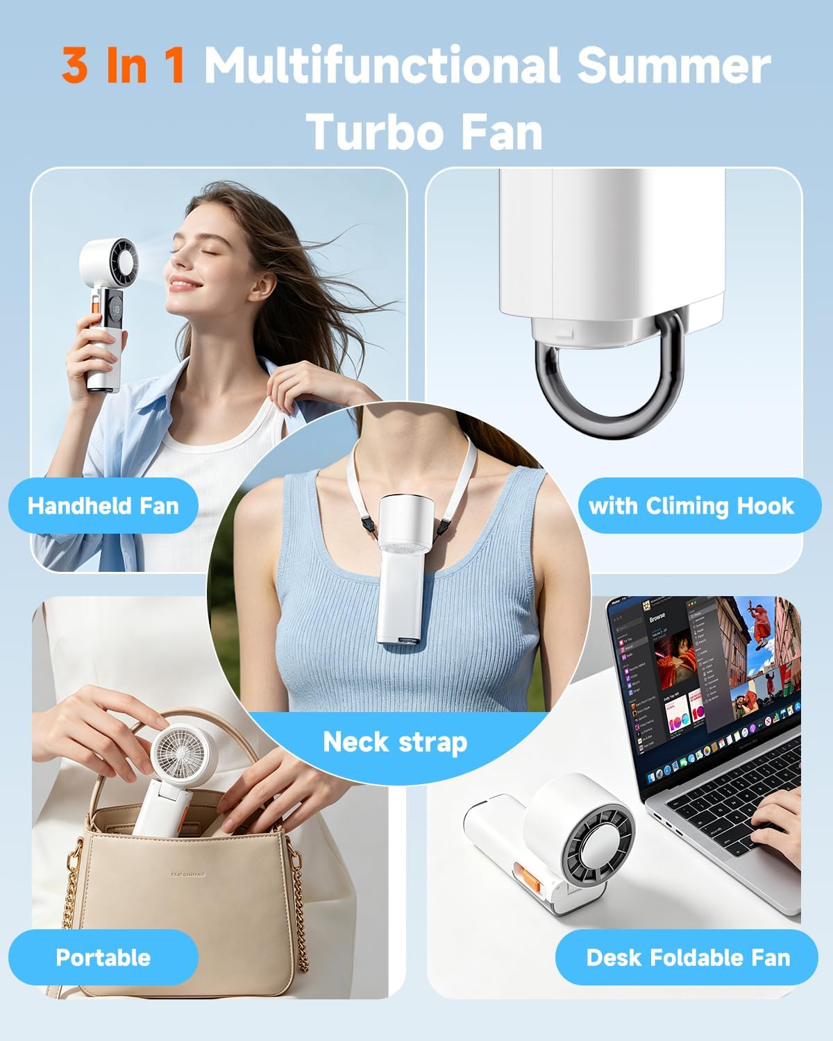 2-in-1 Ice-Cooling Turbo Fan & Power Bank