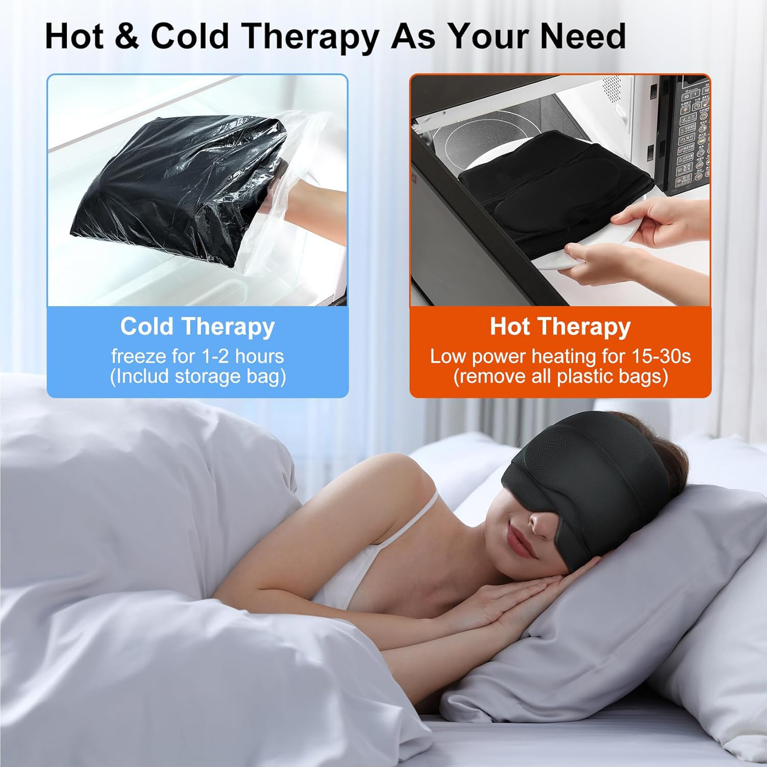 2‑in‑1 Migraine Relief Cap with Gel Eye Mask