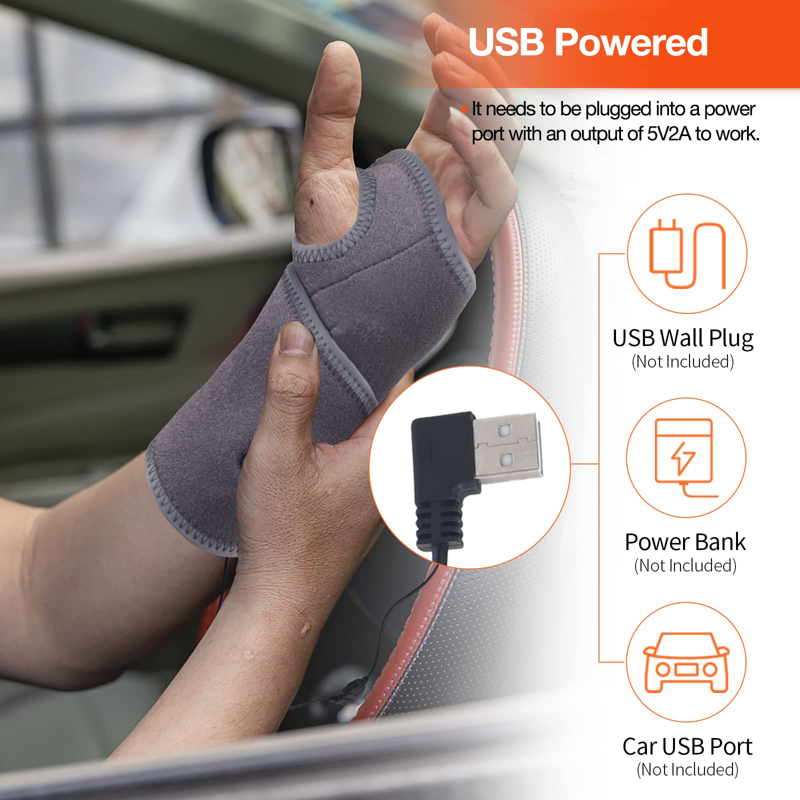 Usb Rechargeable Heating Wrist Guard