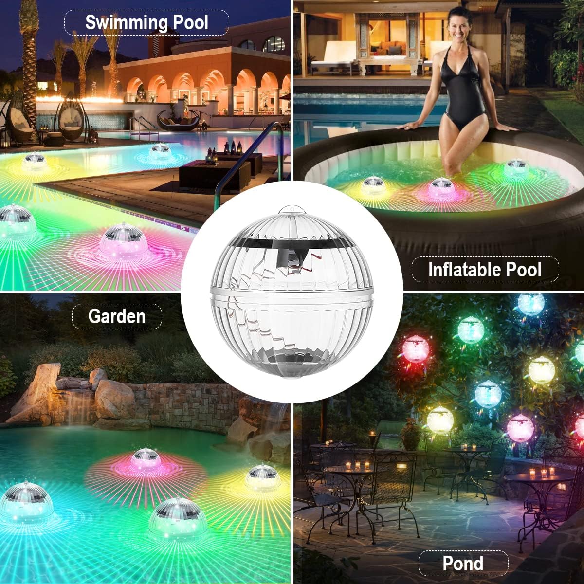 Floating Swimming Pool Disco Light - Solar Powered Water Drift LED Light