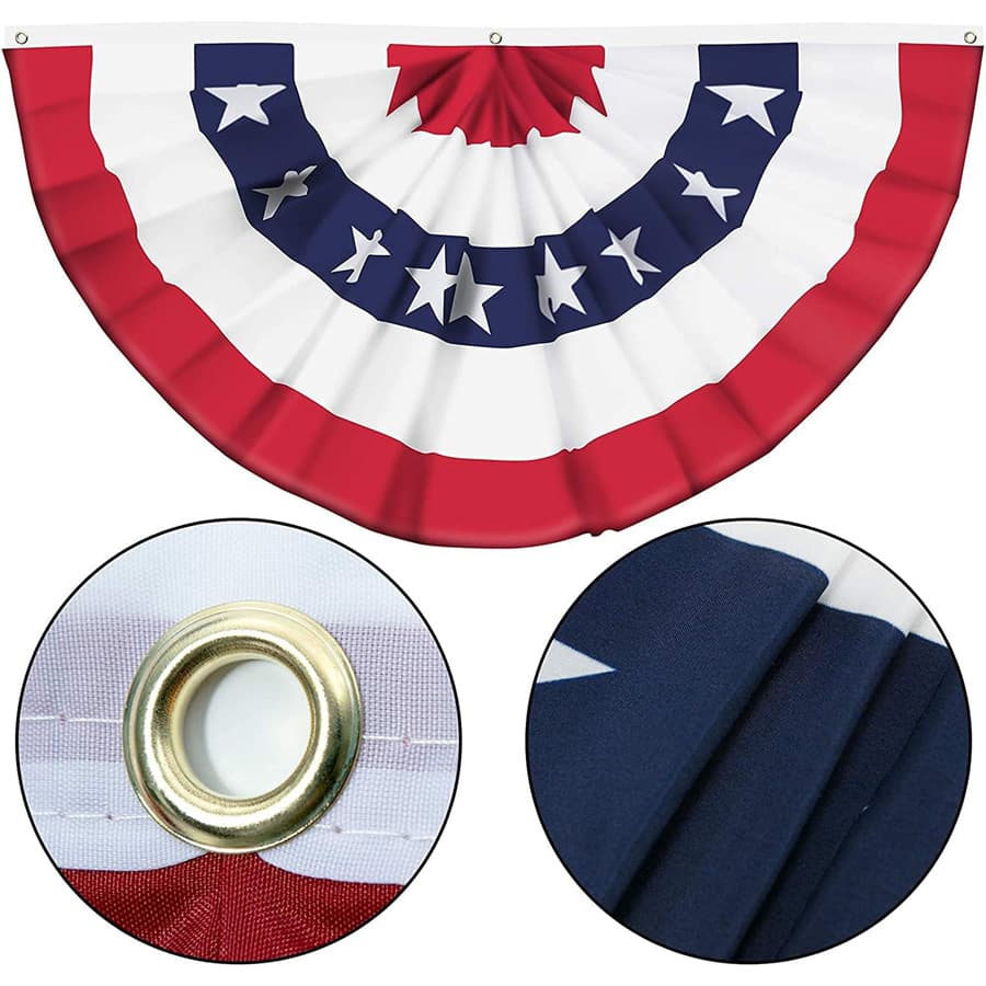 American Patriotic Pleated Fan Flag