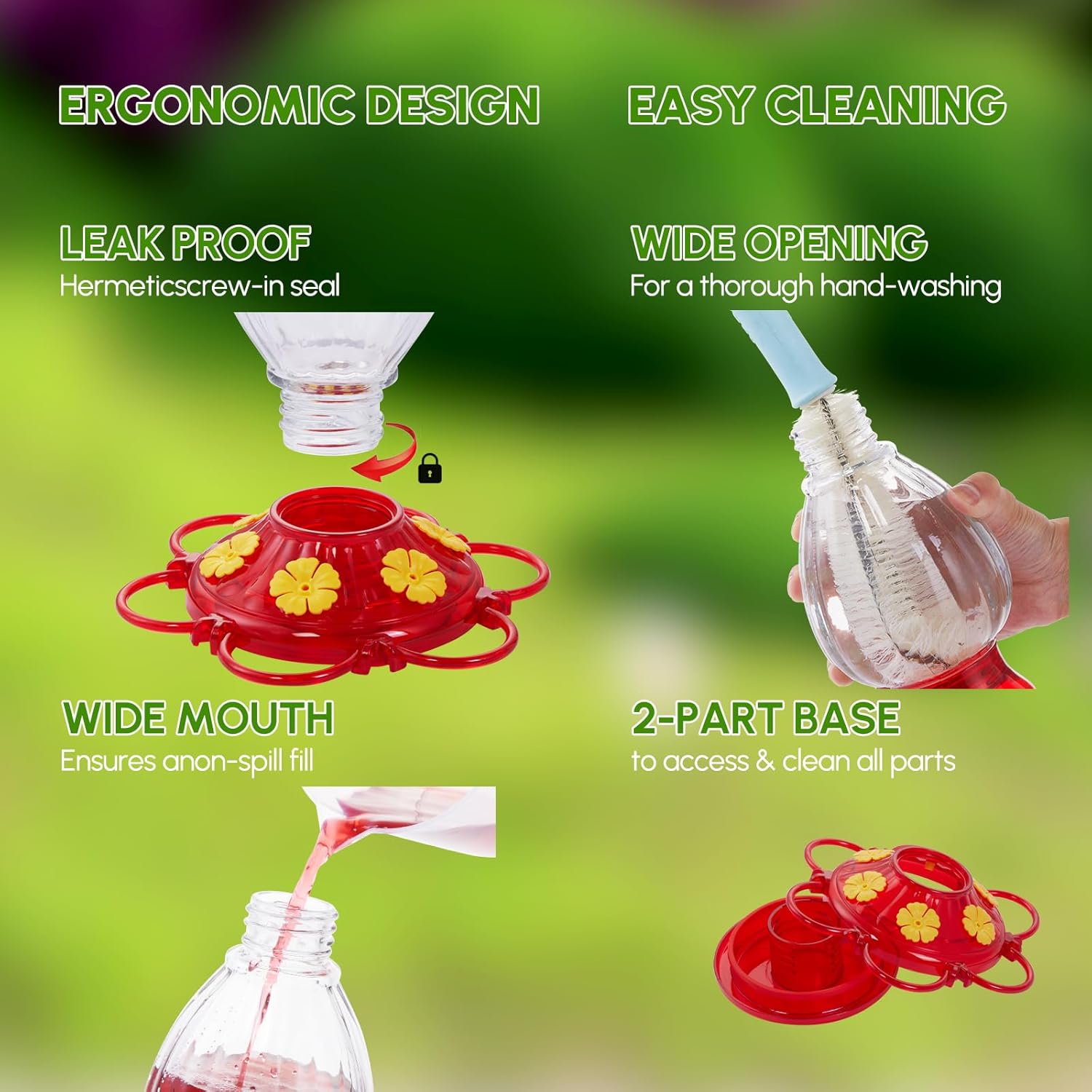 Insect Resistant Outdoor Hanging Hummingbird Feeder