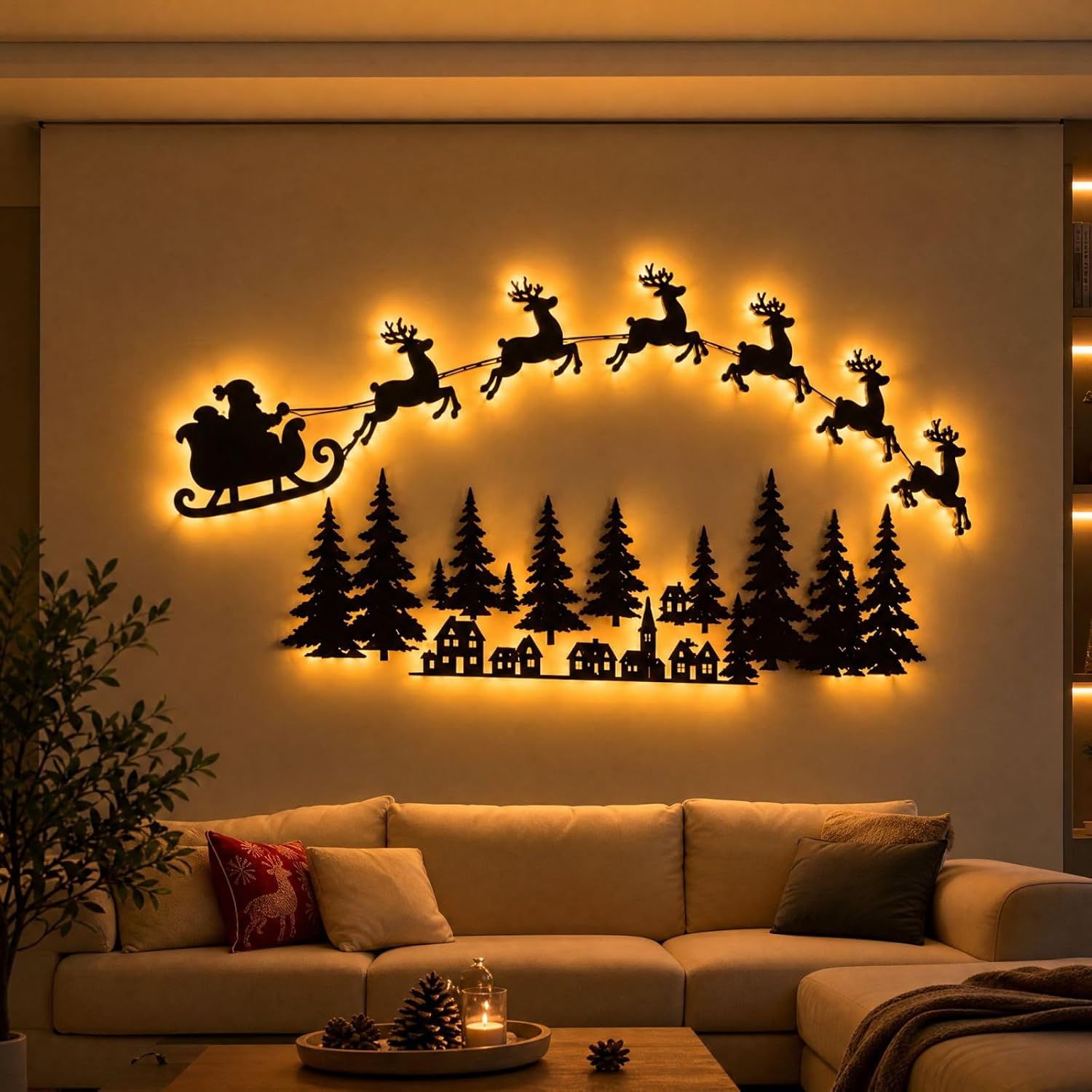 Magical LED Reindeer Christmas Wall Decor