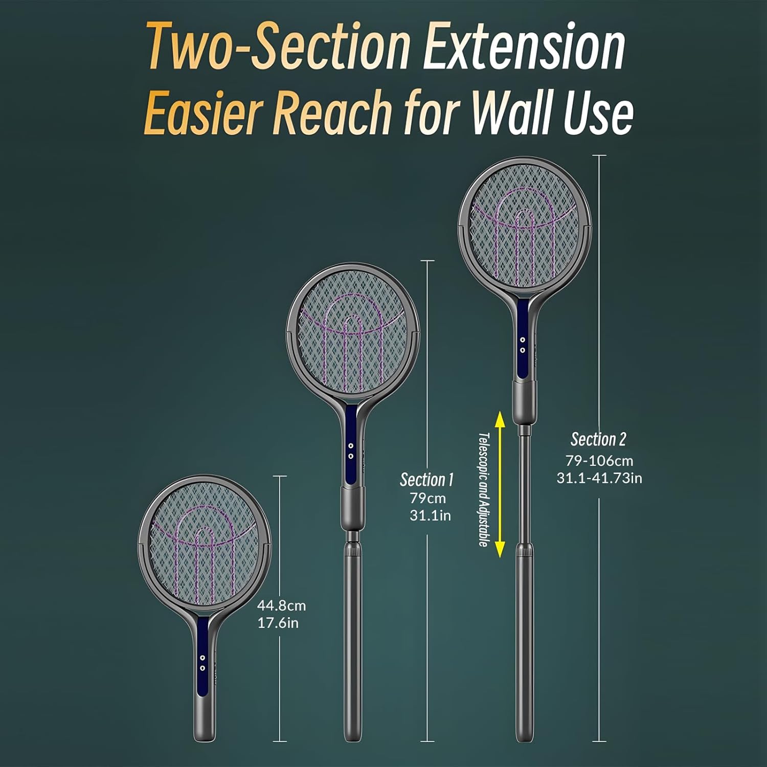 Foldable Telescopic Electric Mosquito Swatter