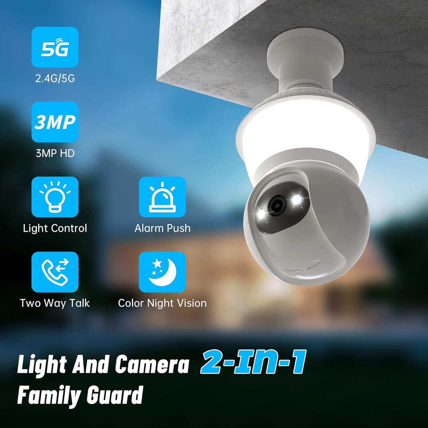 Punch-Free Smart Light Bulb Security Camera