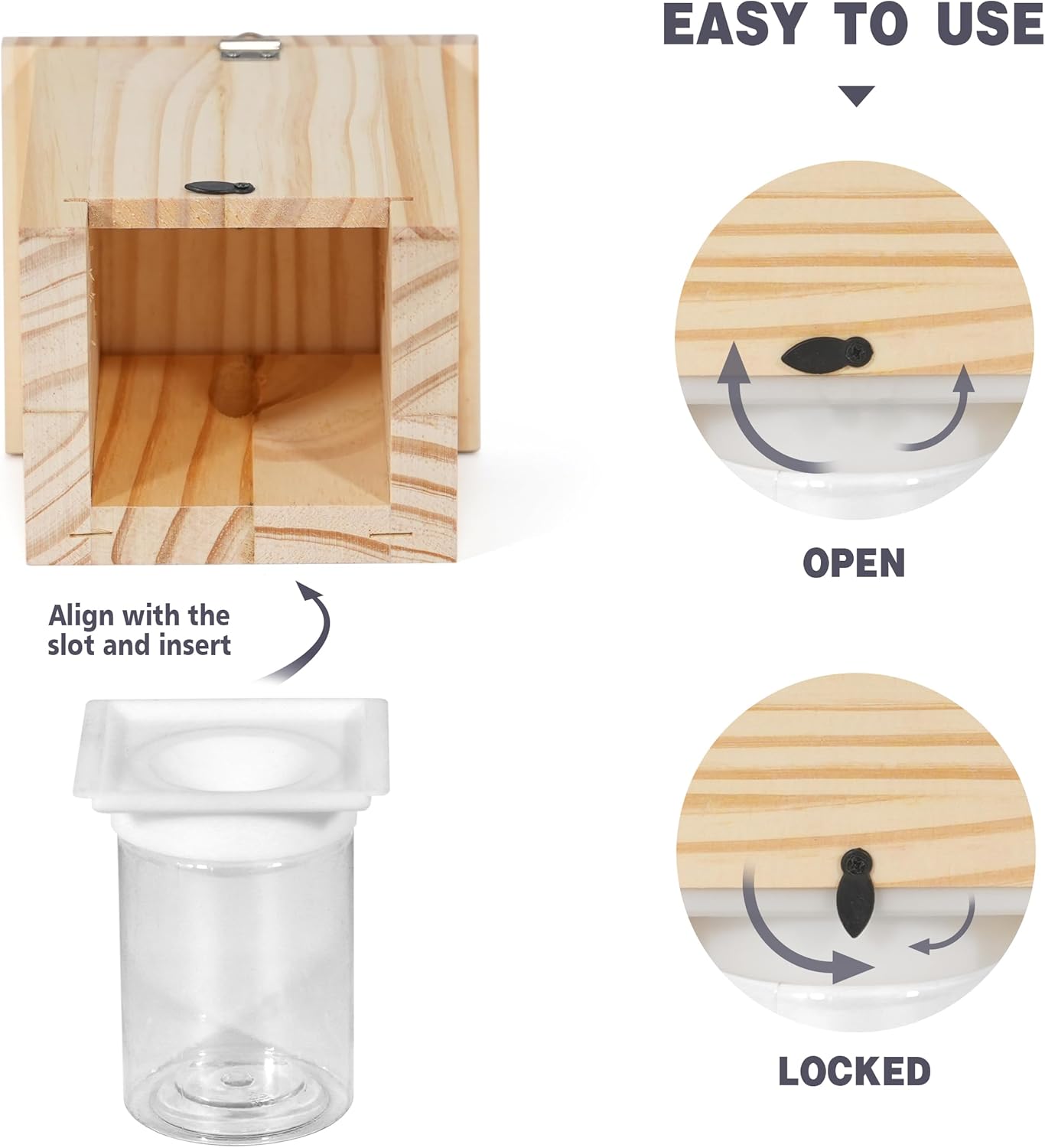 Natural Hanging Wood Bee Trap