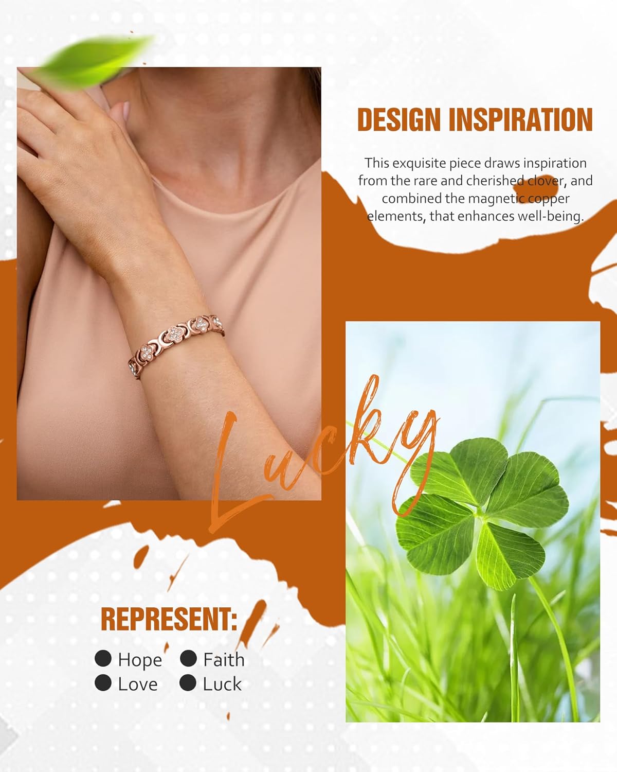 🍀Copper Bracelets for Women Pure Copper Magnetic Bracelet with 3800 Gauss Effective Magnets Trendy Stack Bangle Stretch Bangle