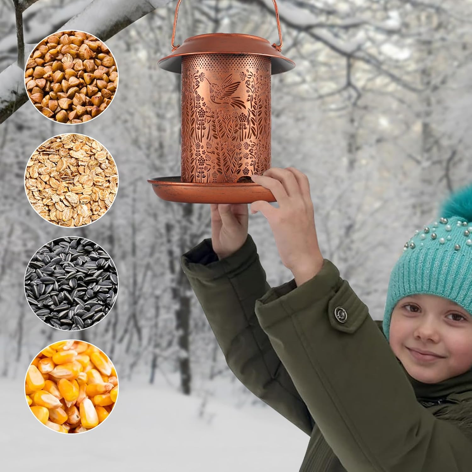Enchanting Hummingbird Solar Bird Feeder